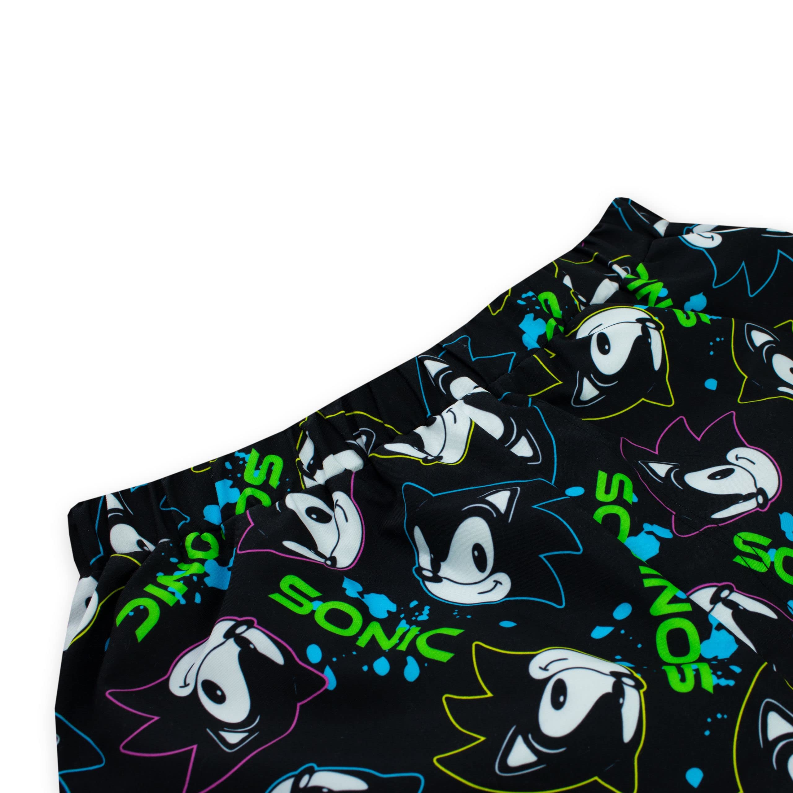 Sonic The Hedgehog Boys Swim Trunks - Kids Gaming Swimwear Black Size 14 - Perfect for Pool Parties, Beach Vacations & Summer Water Activities