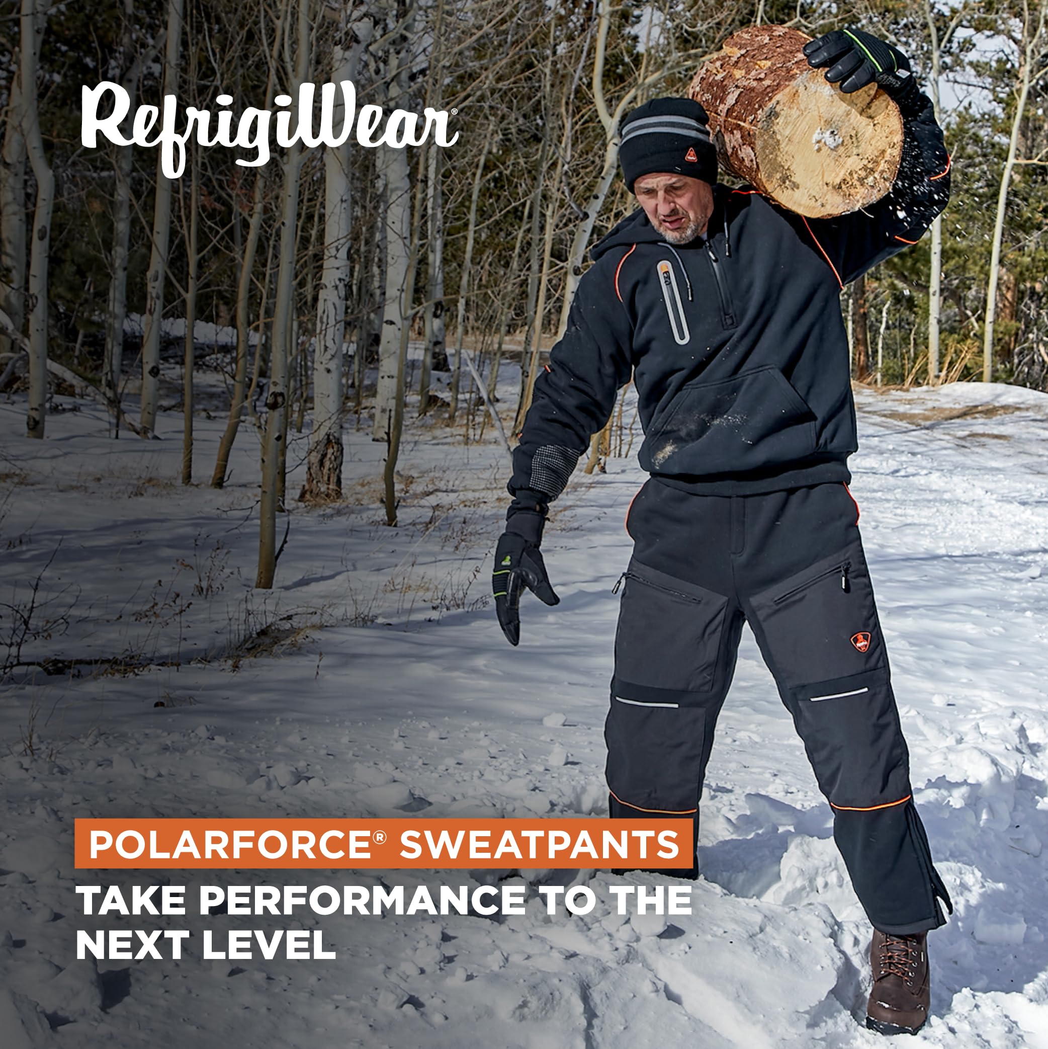 RefrigiWear PolarForce Lightweight Insulated Sweatpants for Men & Women - Thermal Winter Pants for Cold Weather, Outdoor Work & Snow Activities (Hunting, Skiing, Ice Fishing)