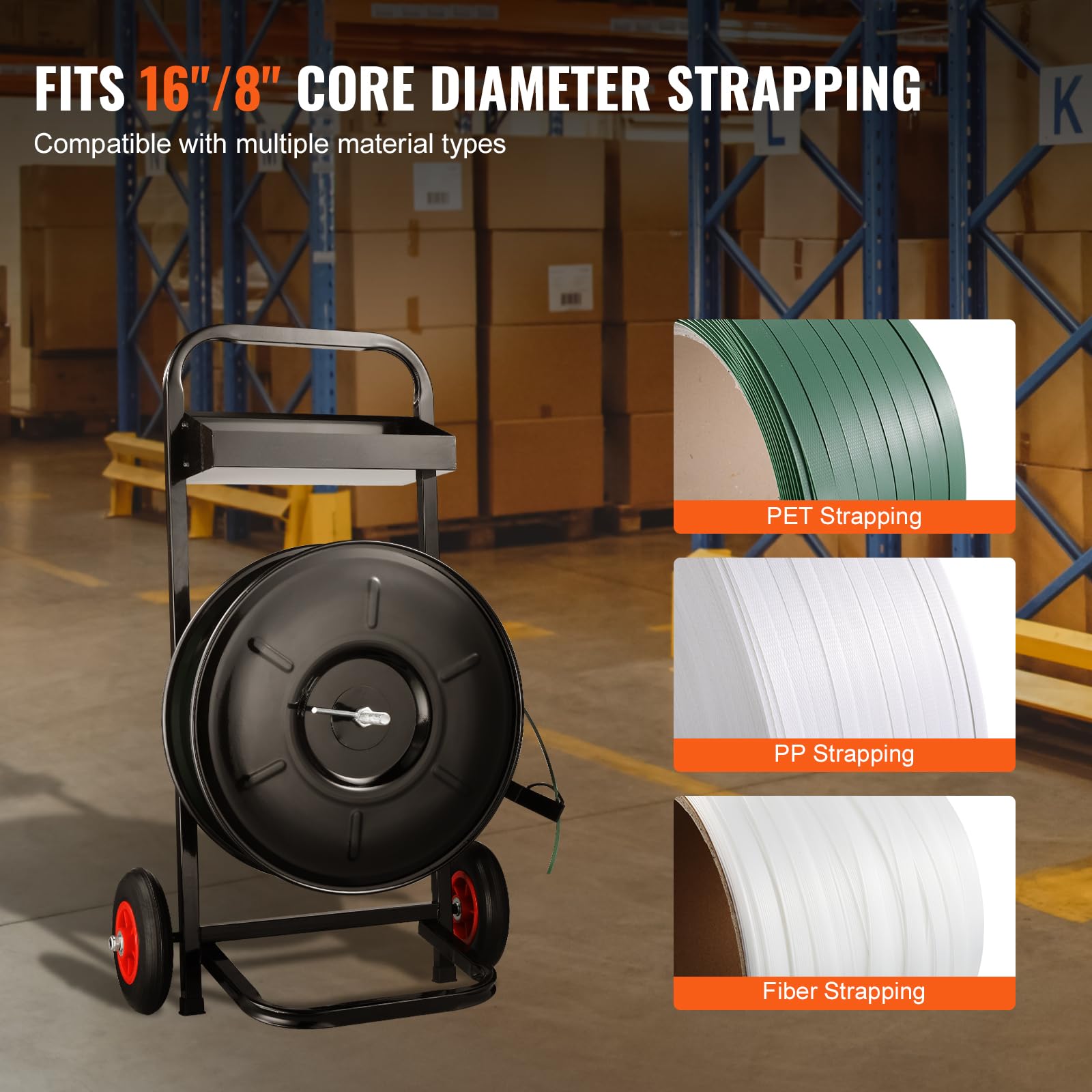 VEVOR Heavy Duty Strapping Cart for PET/PP/Fiber Strapping Coils - 8
