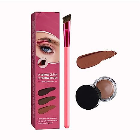 4D Eyebrow Stamp Brush Set - Ultra-Thin Angled for Realistic Brows (Light Brown) - Perfect for Daily Makeup & Salon Use