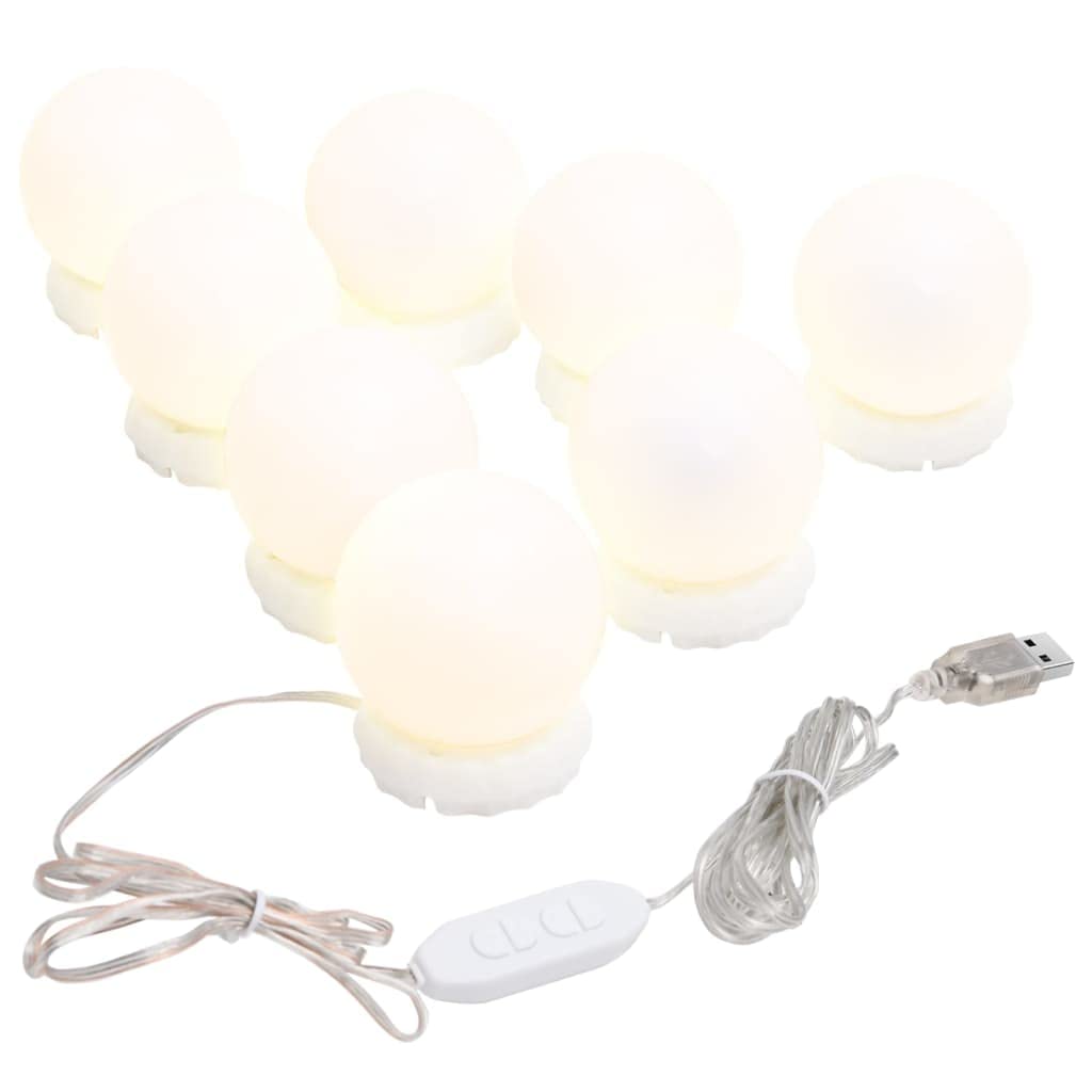 **vidaXL LED Vanity Mirror Light with 8 Bulbs - Warm White & Cool White Lighting for Makeup, Dressing Table, Salon, Bedroom & Bathroom - Perfect for Professional Makeup & Home Decor**