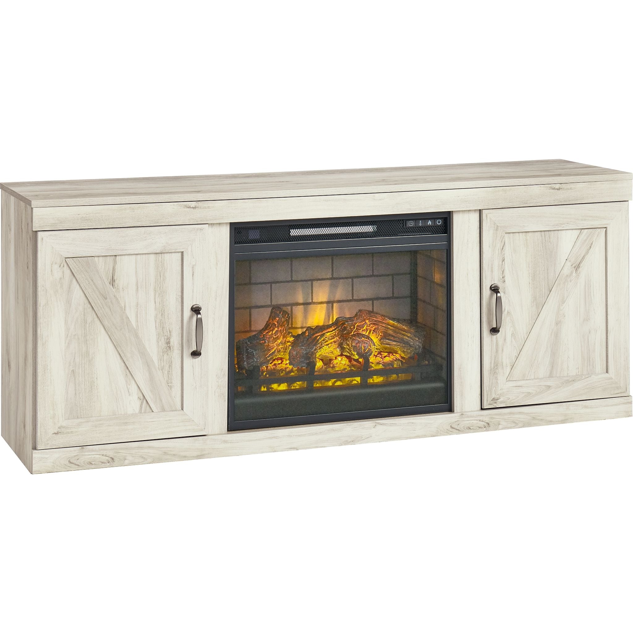Bellaby TV Stand for Living Room - Whitewash Wood Entertainment Center with Storage Shelves | Perfect for Flat Screen TVs, Gaming Consoles & Media Devices