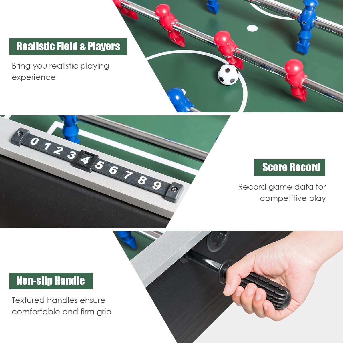 Goplus 48'' Wooden Foosball Table with 2 Soccer Balls & Score Keepers - Professional Size Indoor Game Table for Adults, Kids & Teens - Perfect for Game Rooms, Arcades, Basements & Family Fun Nights