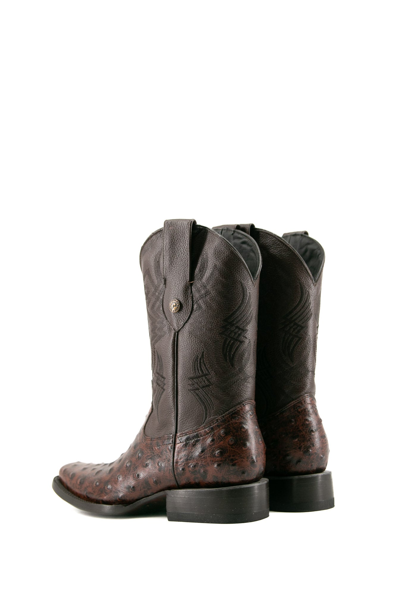 Vintage Ostrich Print Cowboy Boots for Men & Women - Western Rodeo Style Leather Boots - Perfect for Country Music Festivals, Line Dancing & Cowboy Themed Parties