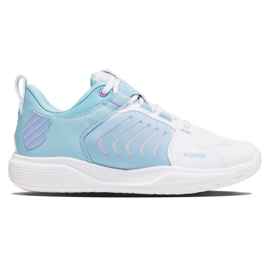 K Swiss Ultrashot Team Women's Tennis Shoes - White & Blue - Lightweight Performance Court Shoes for Women - Perfect for Tennis, Training & Casual Wear
