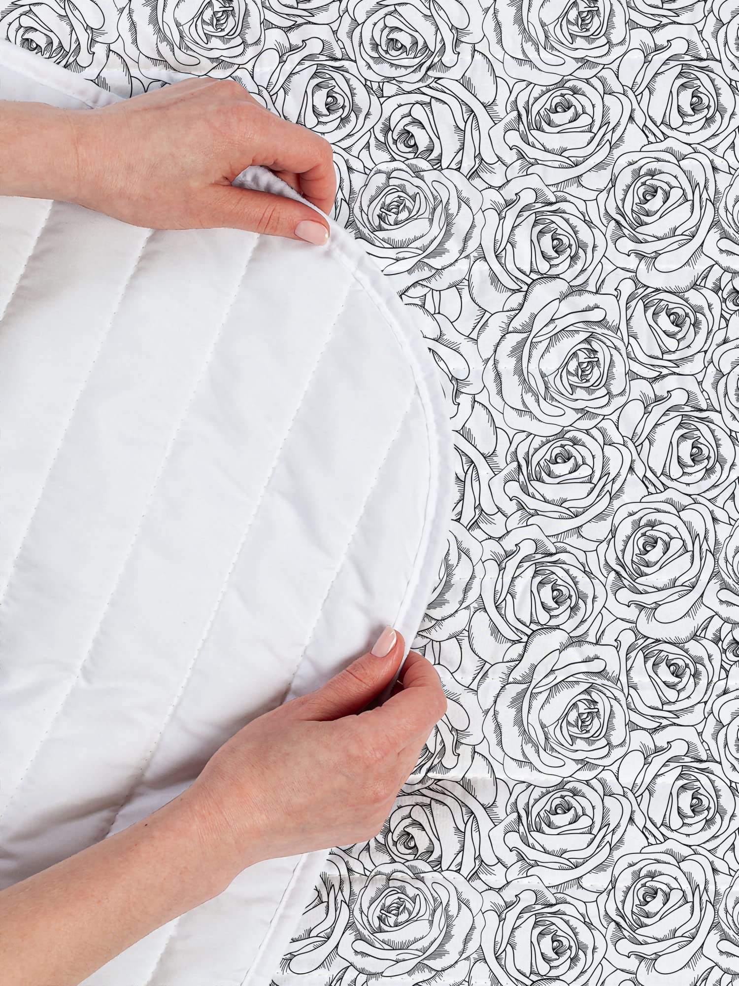 Ambesonne Black and White Microfiber Bedspread Set - Romantic Sketch Art Rose Bouquet Bedding | Twin Size Soft Comforter with Pillow Sham | Perfect for Guest Rooms, Dorms & Cozy Bedroom Decor