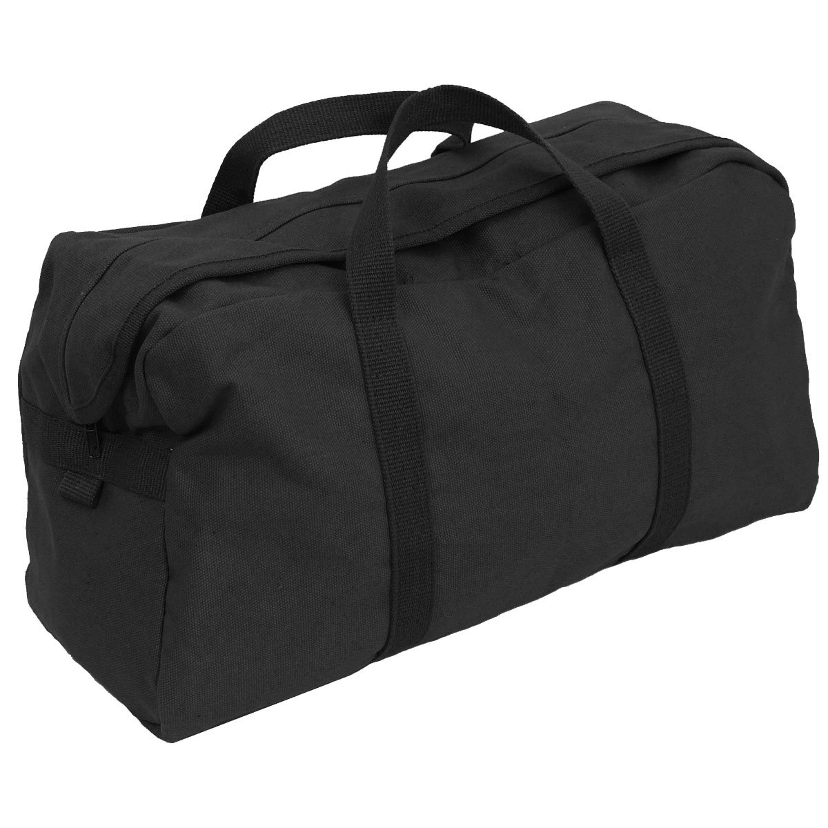 US Army Style Heavy Duty Cotton Zippered Tool Bag - Black | Durable Storage for Tools, Camping Gear & Outdoor Equipment