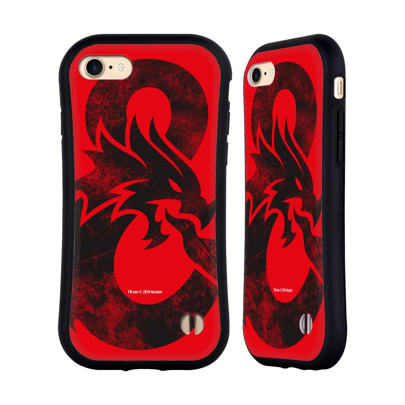 Head Case Designs Officially Licensed Dungeons & Dragons Distressed Ampersand Hybrid Case for iPhone 7/8/SE 2020/2022 - Perfect for Gamers & Fantasy Fans