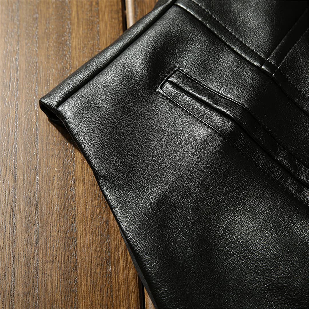 Men's Classic Business Waistcoat - Faux Leather Biker Vest Sleeveless Jacket for Formal & Casual Wear | Office, Party, Riding