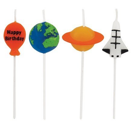 48-Pack Multi-Color Space Themed Cupcake Toppers | 3.25