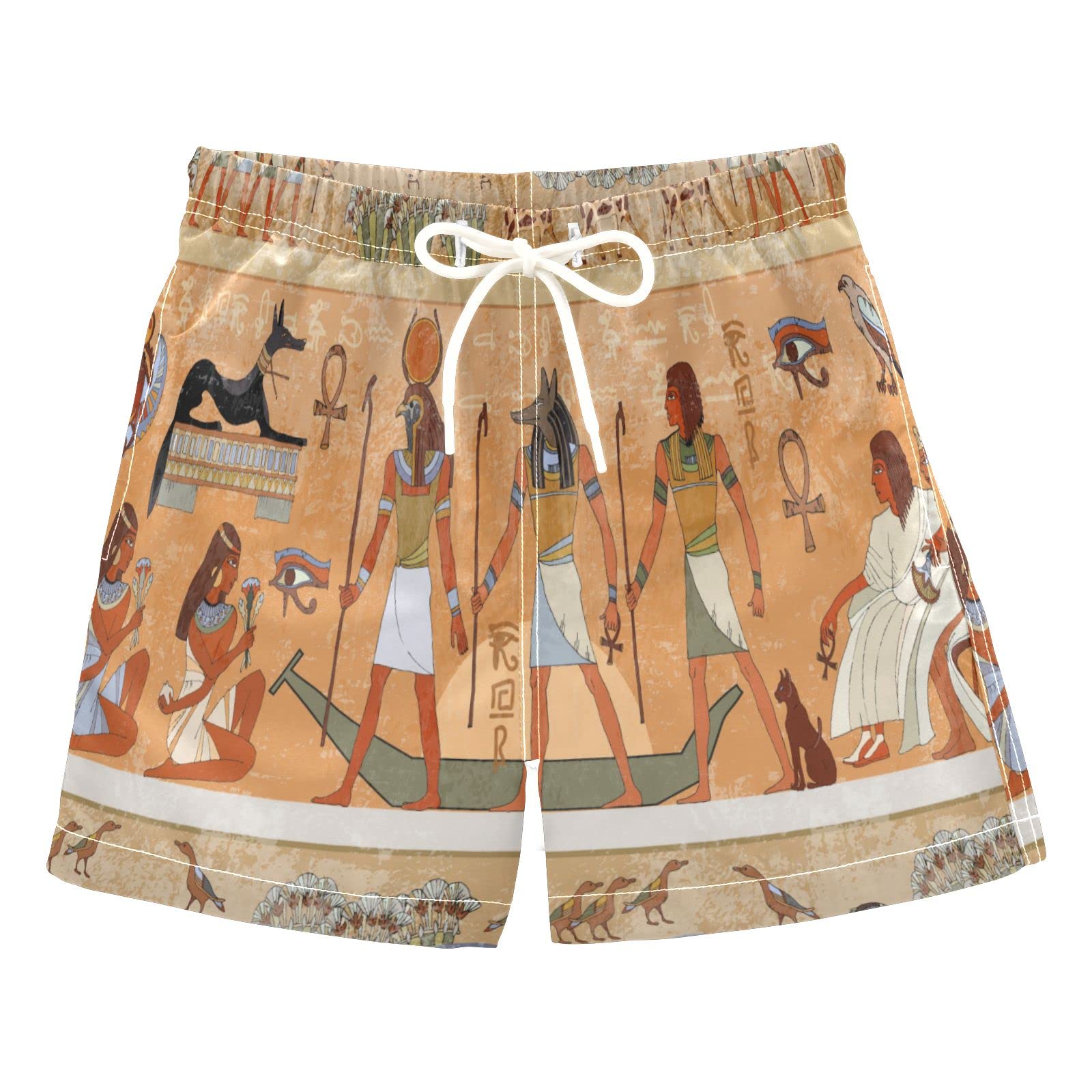 Ancient Egypt Themed Boys Swim Trunks - Nile River Print Board Shorts for Beach, Surf & Swimming | Perfect for Hawaii Vacations, Pool Parties & Summer Adventures