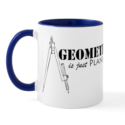 White/Navy Inside - Plane Fun Geometry Mug