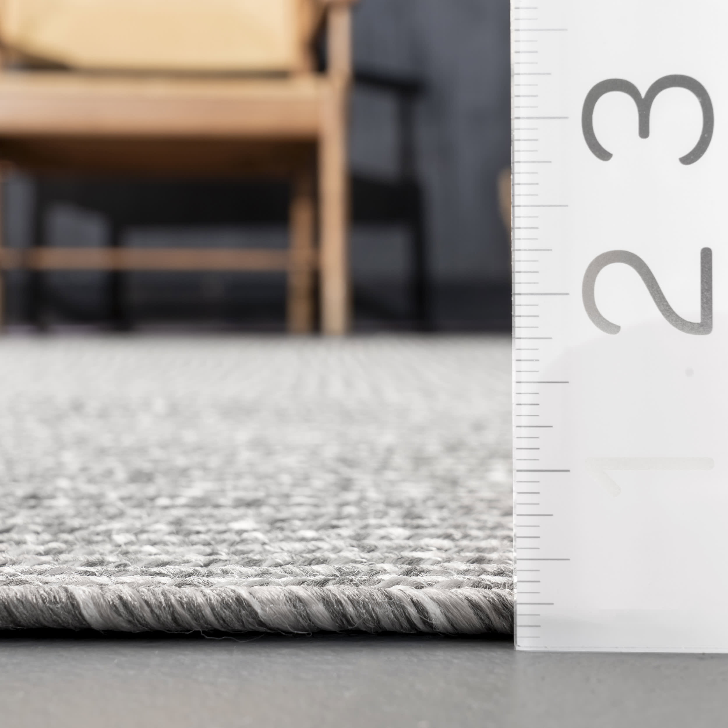 Braided Gradience Indoor/Outdoor Rug - Light Grey | Non-Slip Boho Chic Area Carpet for Living Room, Bedroom, Patio & Deck | Water-Resistant & Durable Home Decor