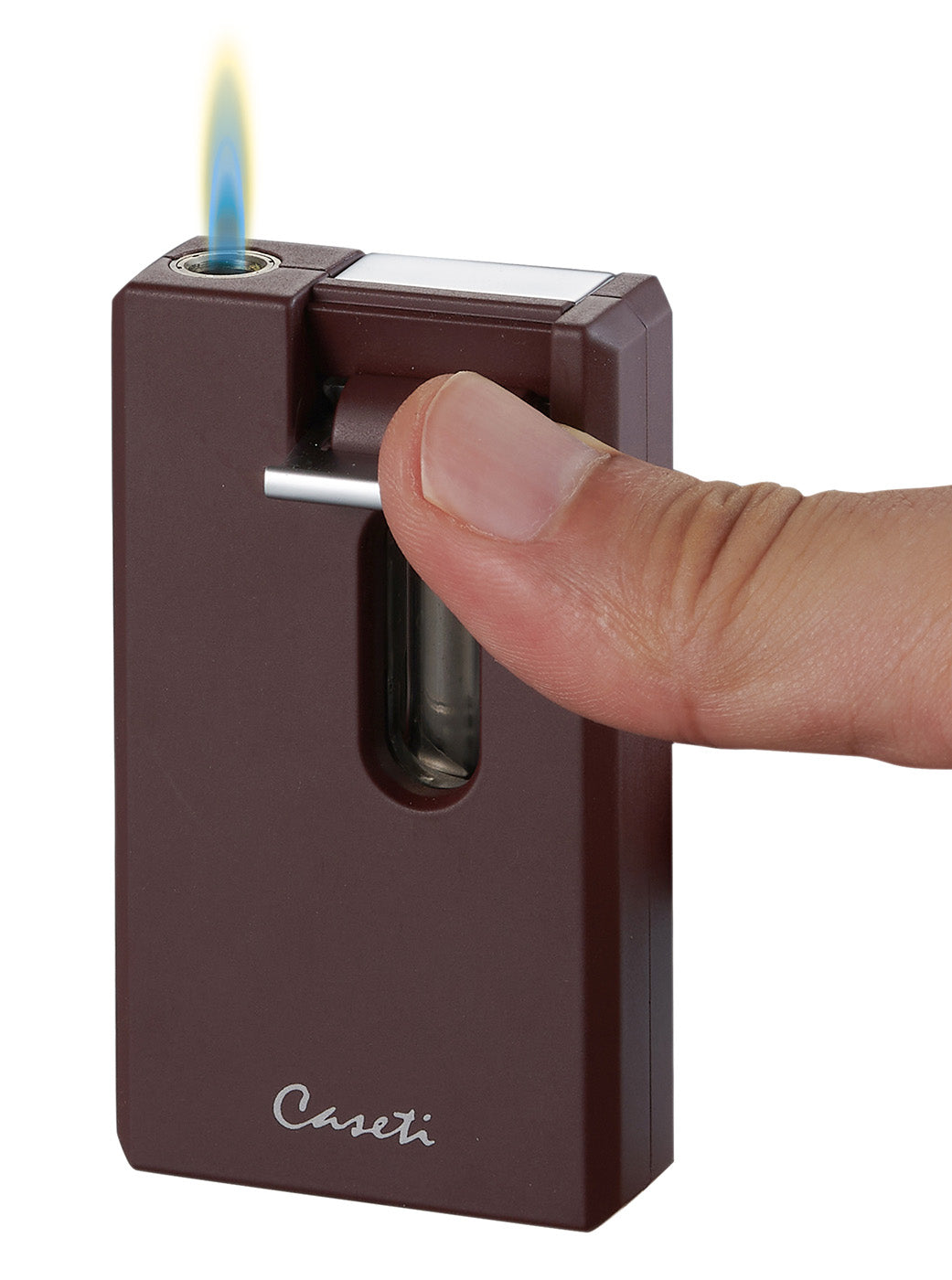 Premium Caseti Urban Flame Lighter & Wedge Cutter Set - Burgundy | Windproof Butane Lighter with Cigar Punch & Cutter | Perfect for Cigar Enthusiasts, Outdoor Adventures & Gifts