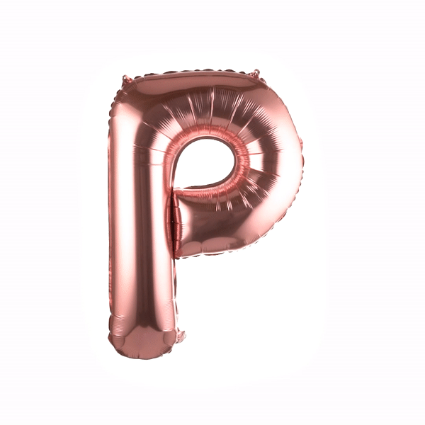 Rose Gold Mylar Letter P Balloon - 40