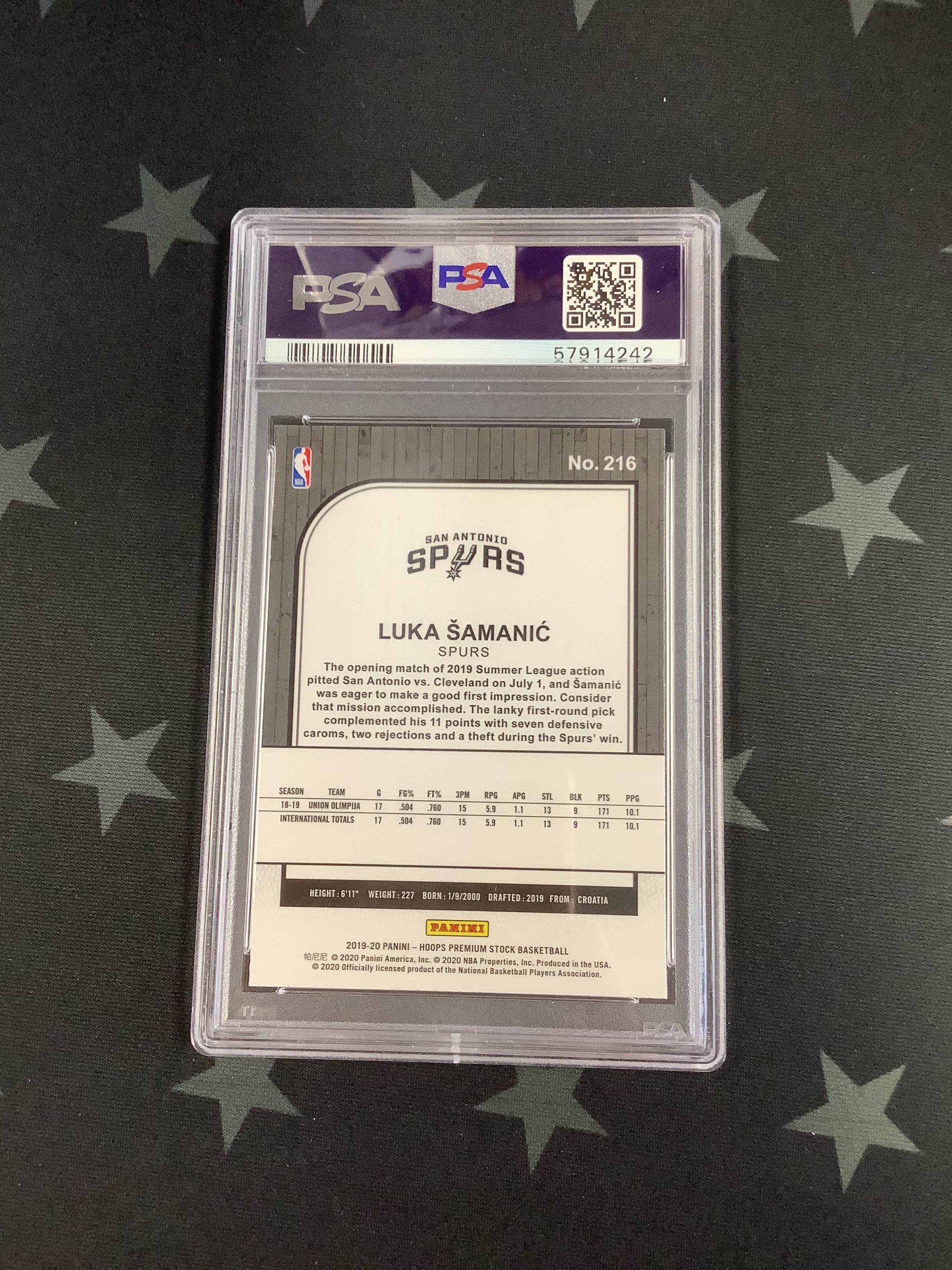 2019 PANINI HOOPS PREMIUM STOCK BASKETBALL CARD - LUKE SAMANIC #216 PSA MINT 9 (57914242) - Perfect for Collectors & Sports Memorabilia Enthusiasts
