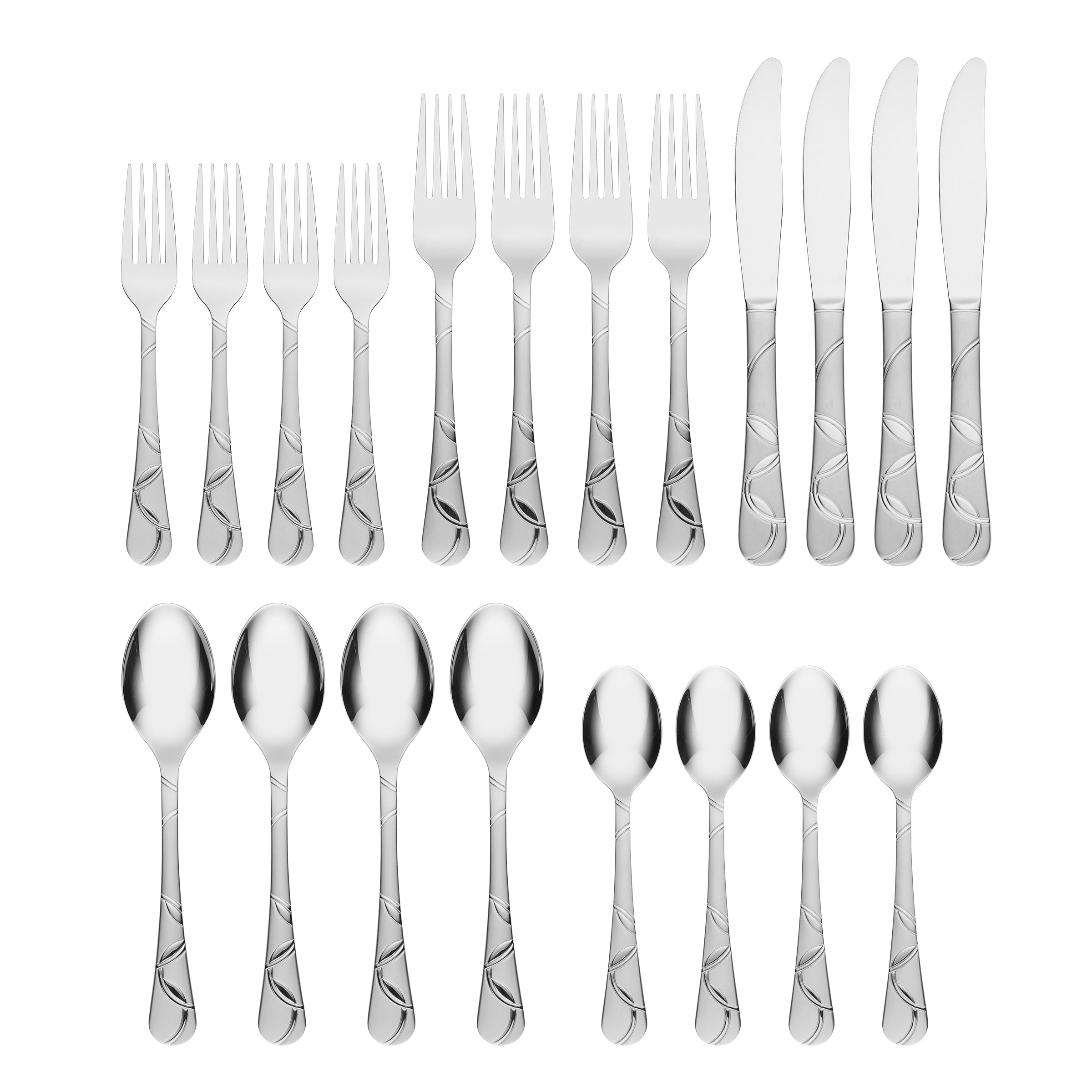 Felicity Sand 20-Piece Stainless Steel Flatware Set - Elegant Silverware for Dining, Kitchen & Entertaining - Perfect for Everyday Use, Dinner Parties & Gifts