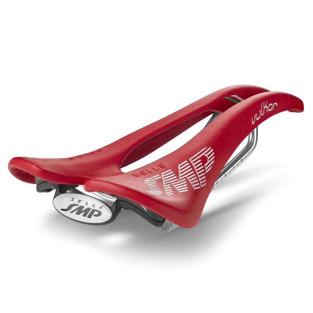 SMP Selle Vulkor Pro Bike Saddle - Premium Comfort Cycling Seat for Road & Mountain Bikes (Red) - Perfect for Long Distance Riding & Commuting
