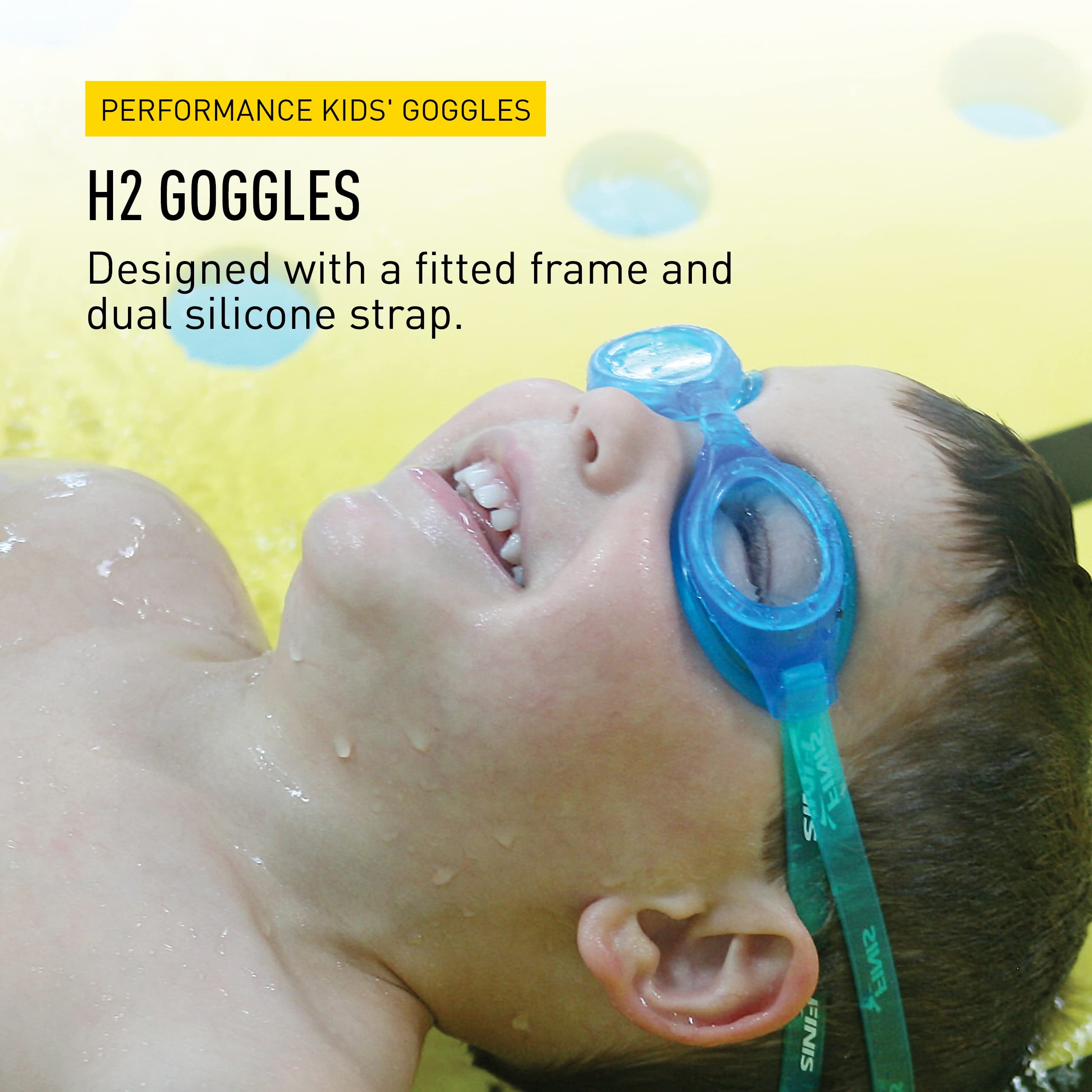 FINIS H2 Kids Performance Swim Goggles - Anti-Fog, UV Protection for Competitive Swimming & Training - Perfect for Swim Lessons, Pool Practice & Water Sports