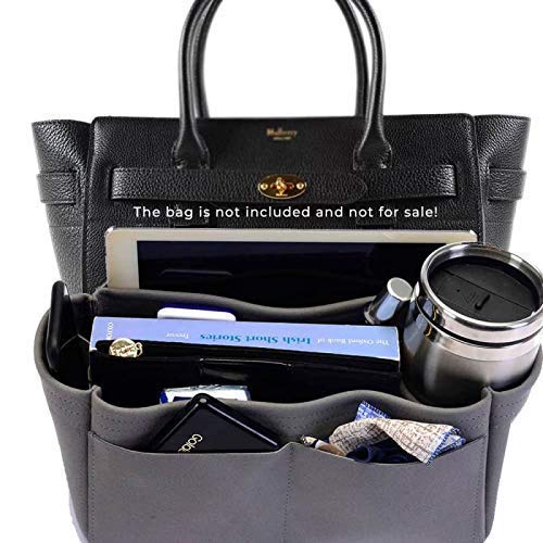 Genuine Suede Leather Handbag Organizer Insert - Compatible with Small Zipped Bayswater Tote & Designer Bags | Perfect for Work, Travel & Everyday Use