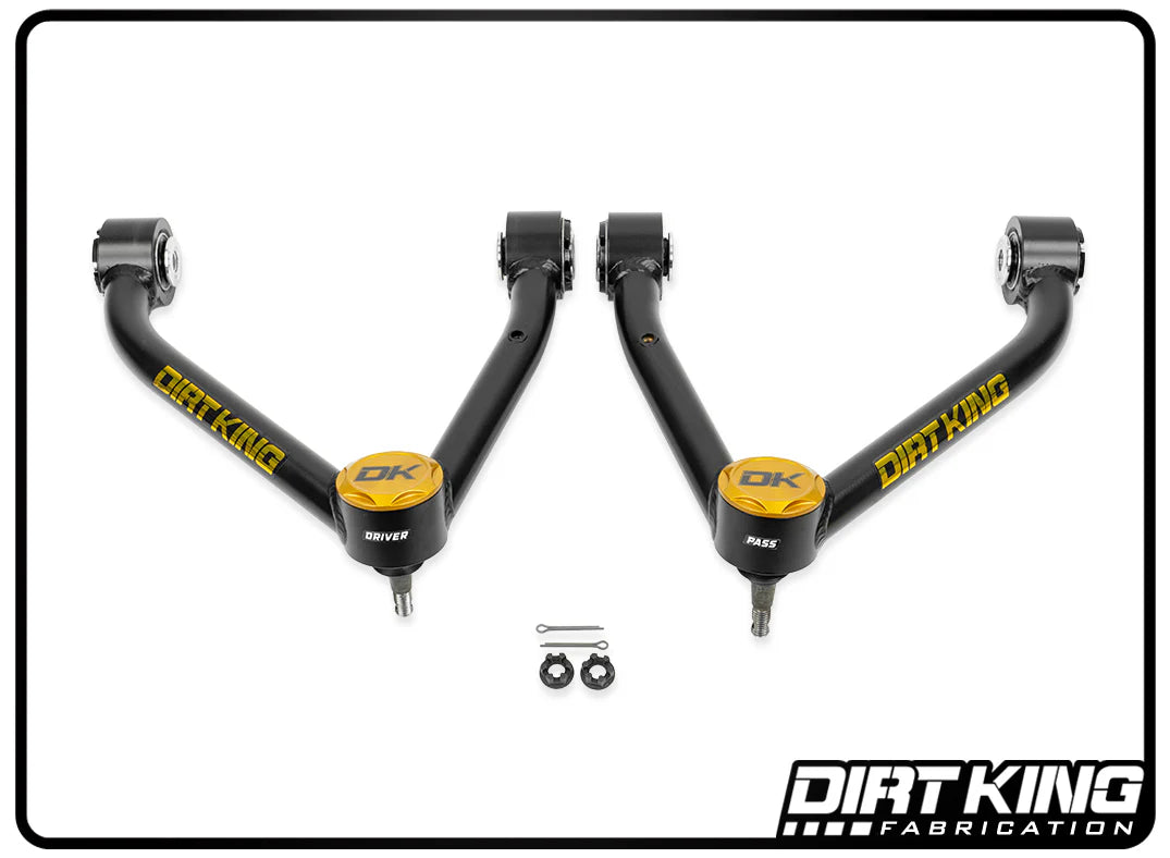 2007-2018 Chevy Silverado/GMC Sierra 1500 Dirt King 4130 Chromoly Upper Control Arm Kit - Heavy Duty Off-Road Suspension Upgrade for Rock Crawling & Overlanding