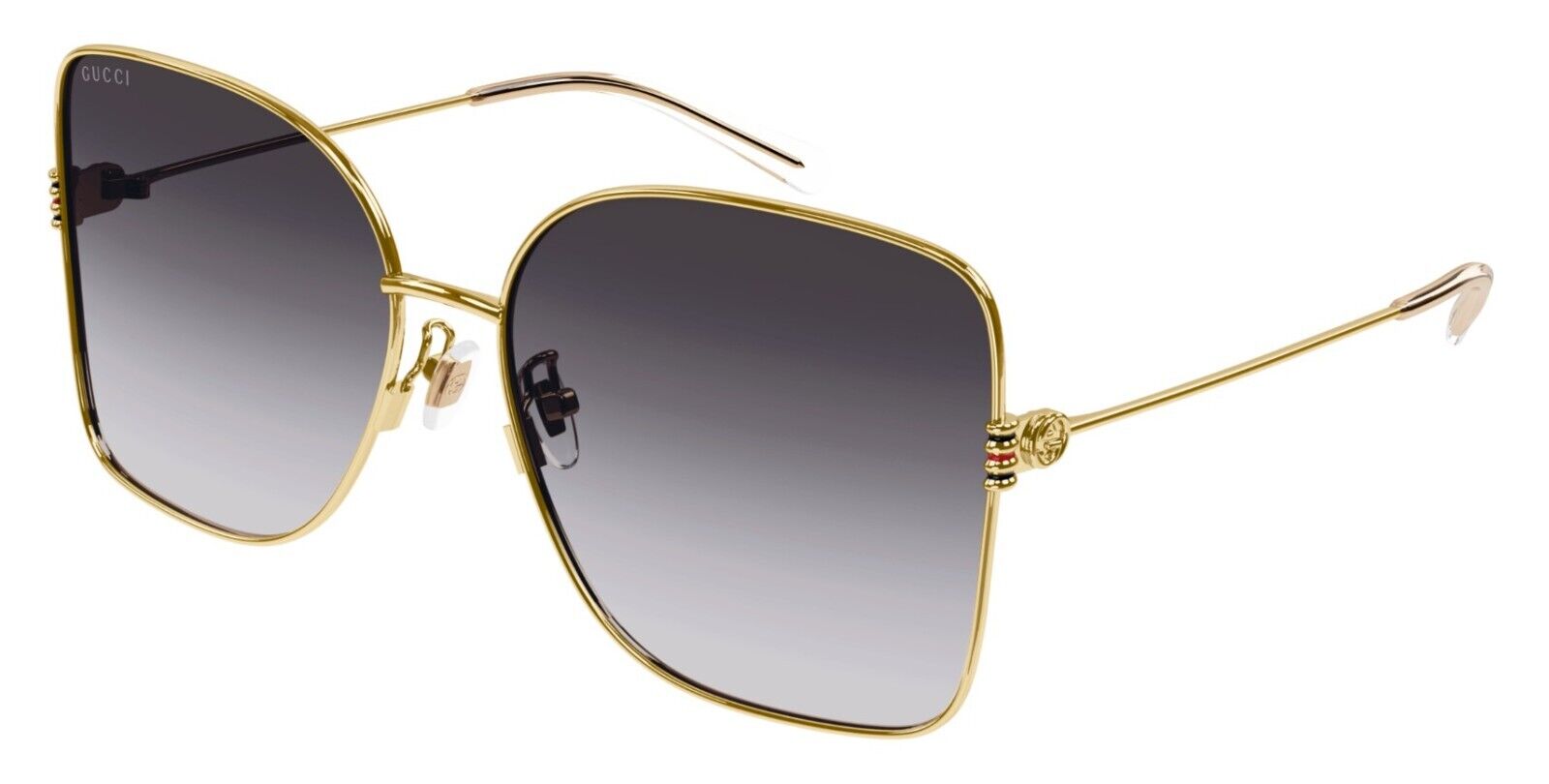 Gucci GG1282SA 002 Gold/Grey Gradient Oversized Women's Sunglasses - Luxury Designer Shades for Women, UV Protection, Fashionable Statement Accessory for Beach, Driving & Outdoor Activities