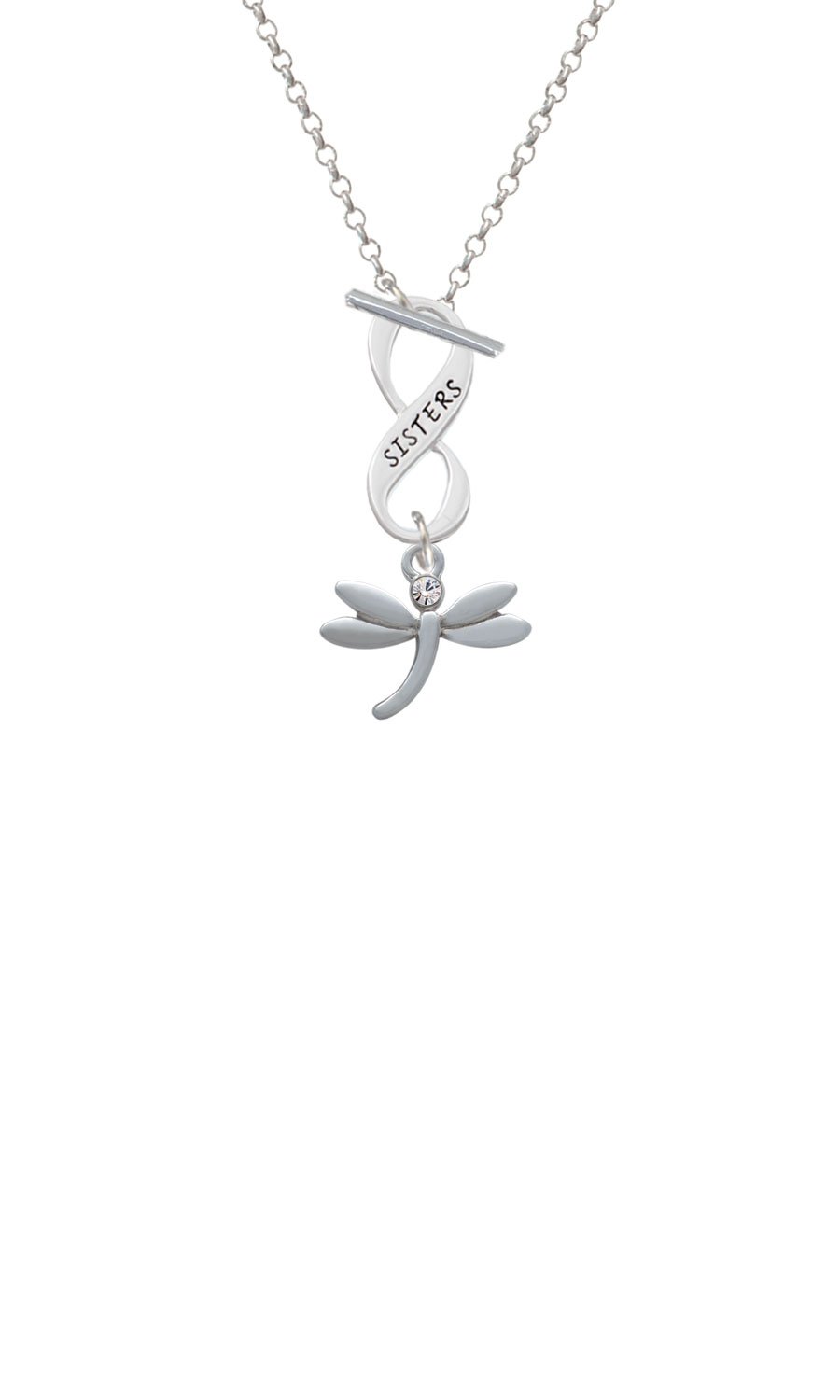Delight Jewelry Small Dragonfly Crystal Infinity Toggle Chain Necklace for Women - Elegant Layering Jewelry Gift for Birthday, Anniversary & Special Occasions