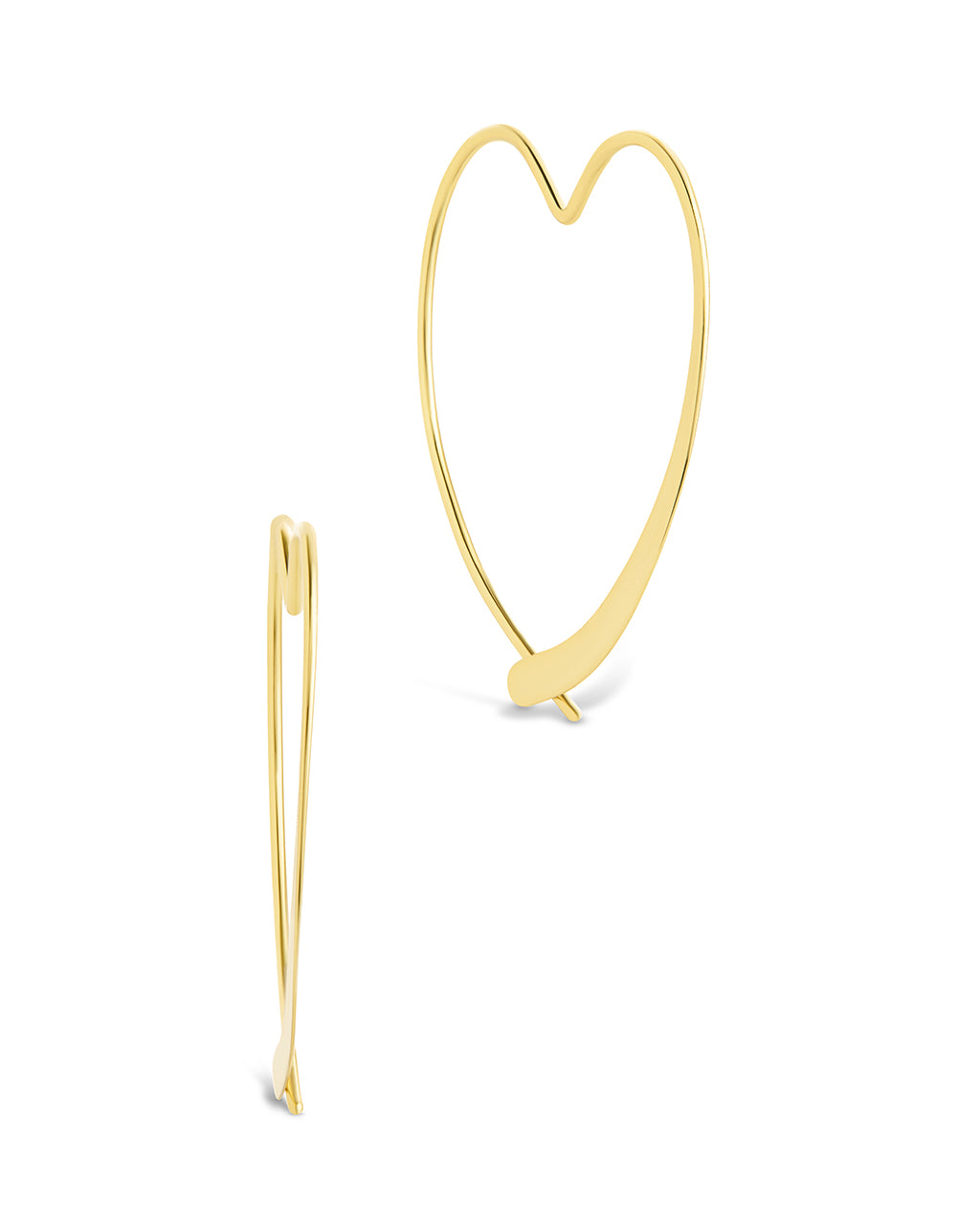 Rorie Heart Threader Hoops - Dainty Gold Earrings for Women, Minimalist Heart-Shaped Threader Earrings for Everyday Wear | Perfect for Date Night, Office & Casual Outfits