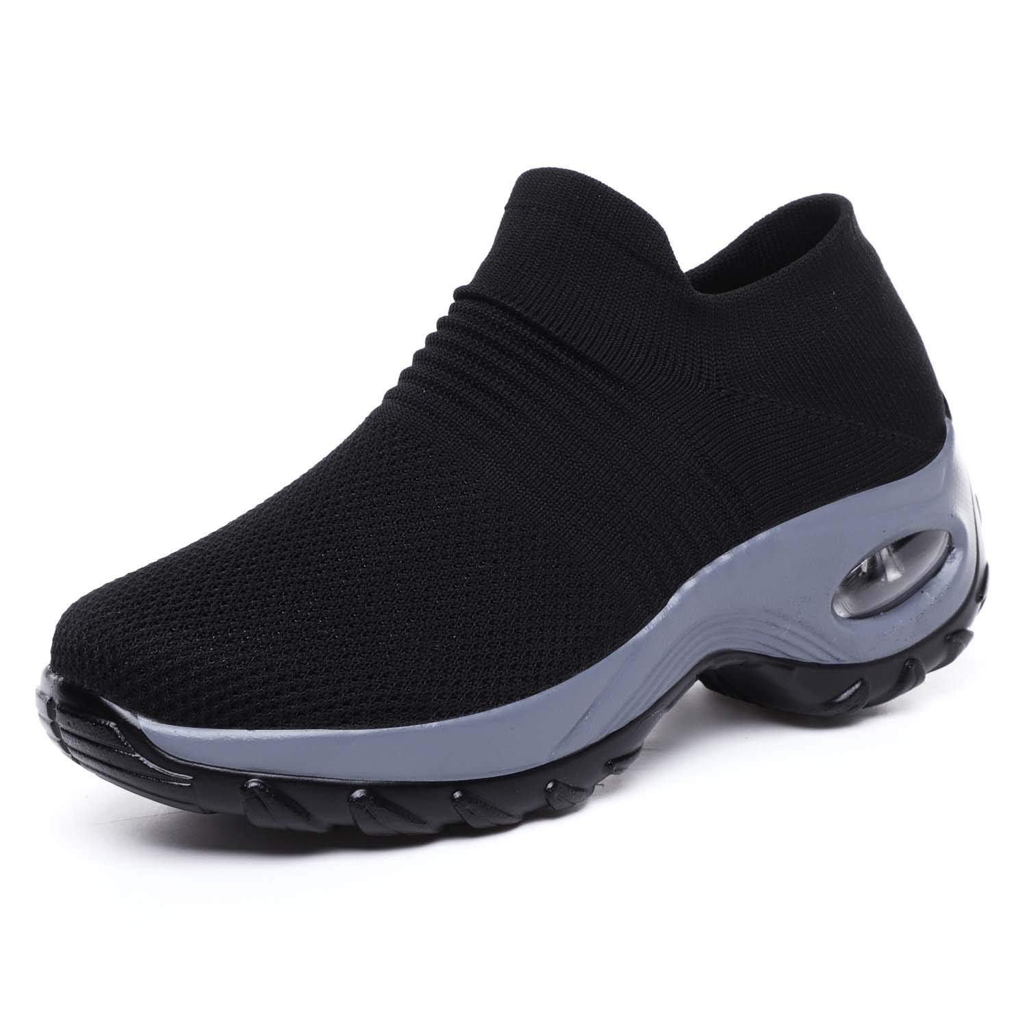 CERYTHRINA Women's Walking Shoes - Breathable Mesh Slip-On Sneakers with Air Cushion & Rocker Sole - Comfortable Supportive Shoes for Workouts, Running, Hiking & Travel - Lightweight Sneakers for Office, Gym, Commuting & Everyday Wear - Perfect for Active Lifestyles, Outdoor Adventures & Long Walks - Ideal for Walking, Jogging, Casual Wear & Fitness Activities - Great for All-Day Comfort at Work, Exercise & Leisure Activities