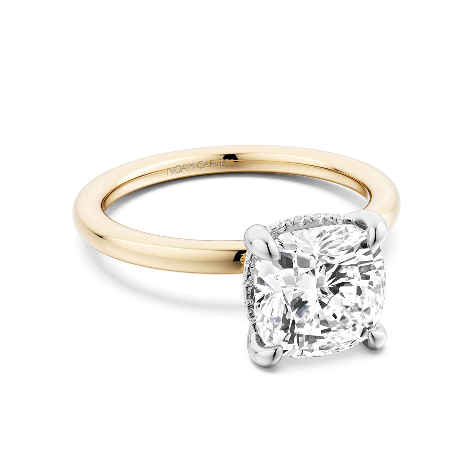 0.05 CTW Diamond Hidden Halo Engagement Ring for Women - 14K White Gold Wedding Band, Proposal Gift for Her - Perfect for Anniversaries, Valentine's Day & Special Occasions