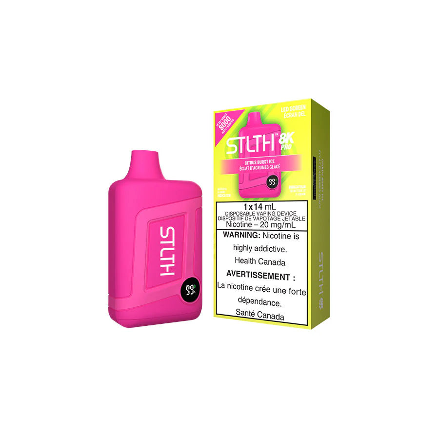 STLTH 8K Pro Citrus Burst Ice Disposable Vape Pen - Refreshing Citrus Flavor for All-Day Vaping | Perfect for Travel, Work Breaks & Social Events