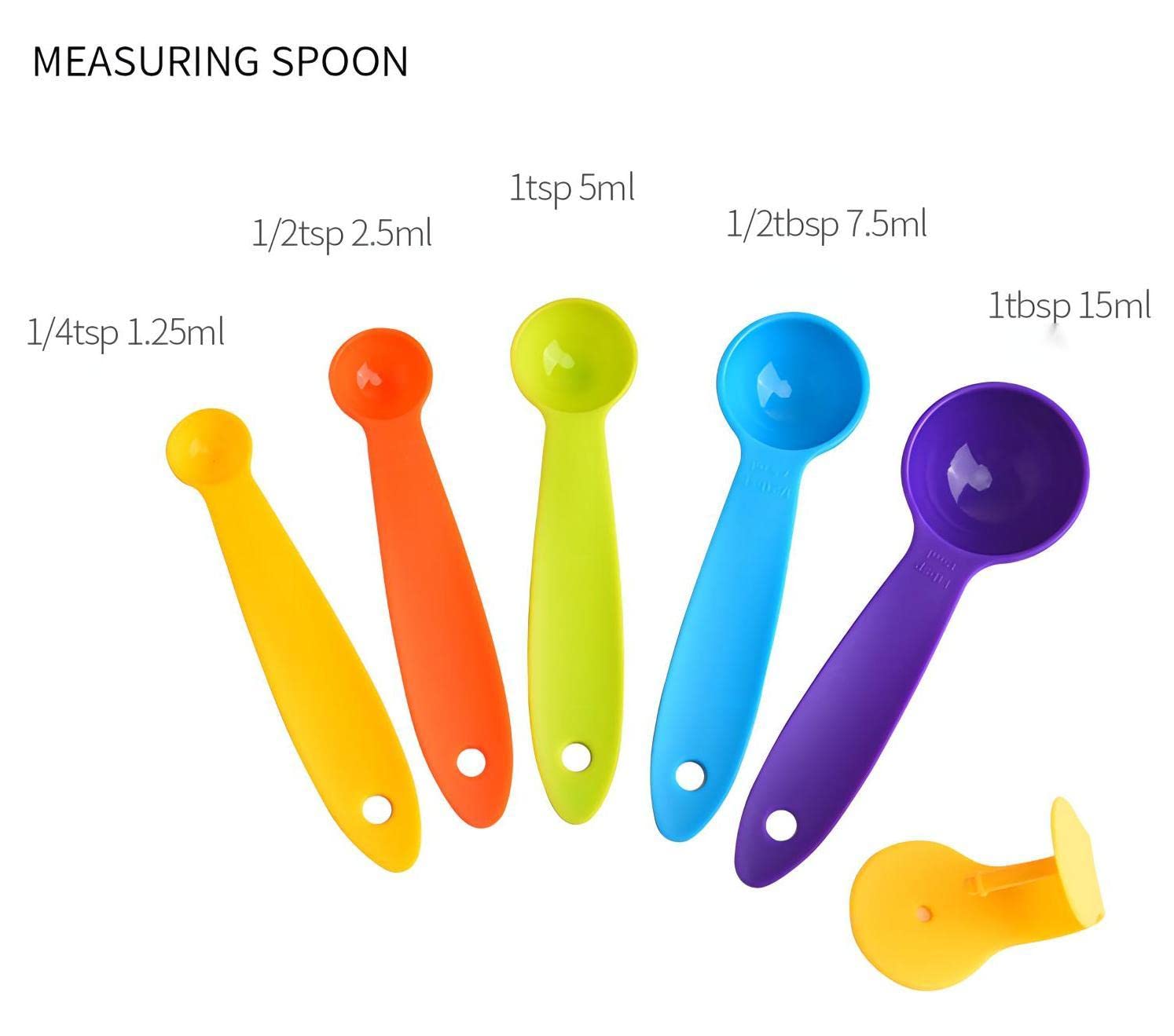 Smithcraft 10-Piece Plastic Measuring Cups and Spoons Set - 5 Measuring Cups & 5 Measuring Spoons for Baking, Cooking, and Kitchen - Perfect for Measuring Dry & Liquid Ingredients (Random Colors)