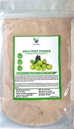 QYKKARE Premium 100% Natural Amla Fruit Powder for Hair Growth - 100 gm | Organic Hair Care Solution for Stronger, Healthier Hair at Home