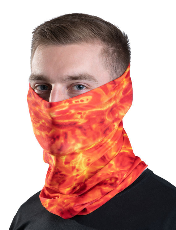 UPF 50+ Camo Tube Gaiter Face Mask for Men - Sun Protection Neck Gaiter with Aqua Design - Perfect for Hiking, Cycling & Outdoor Activities