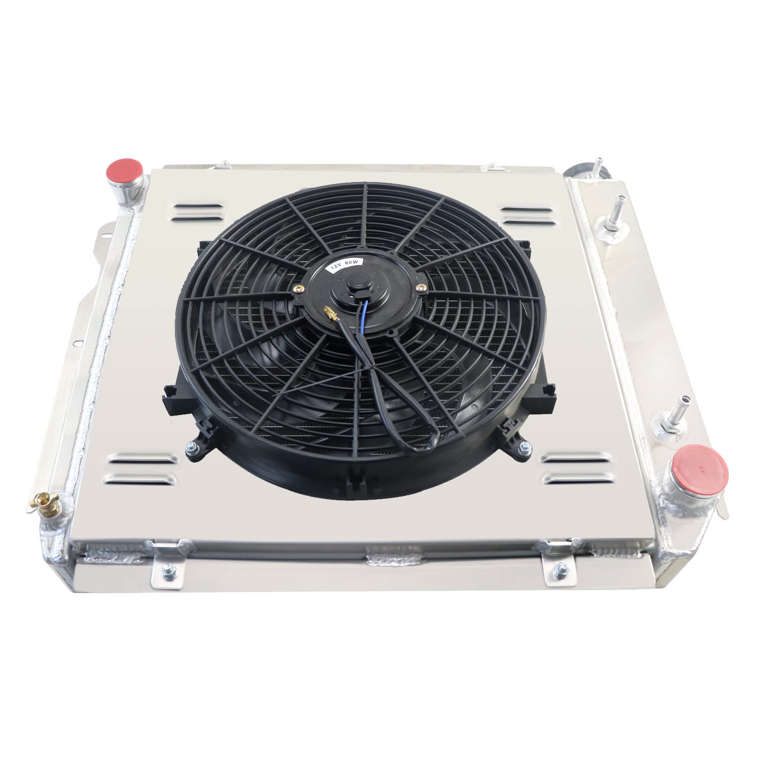 3 Row Aluminum Radiator Fan Shroud for 1987-2006 Jeep Wrangler YJ/TJ & Chevy GM V8 Engines - Heavy Duty Cooling for Off-Road, Towing & Performance Upgrades
