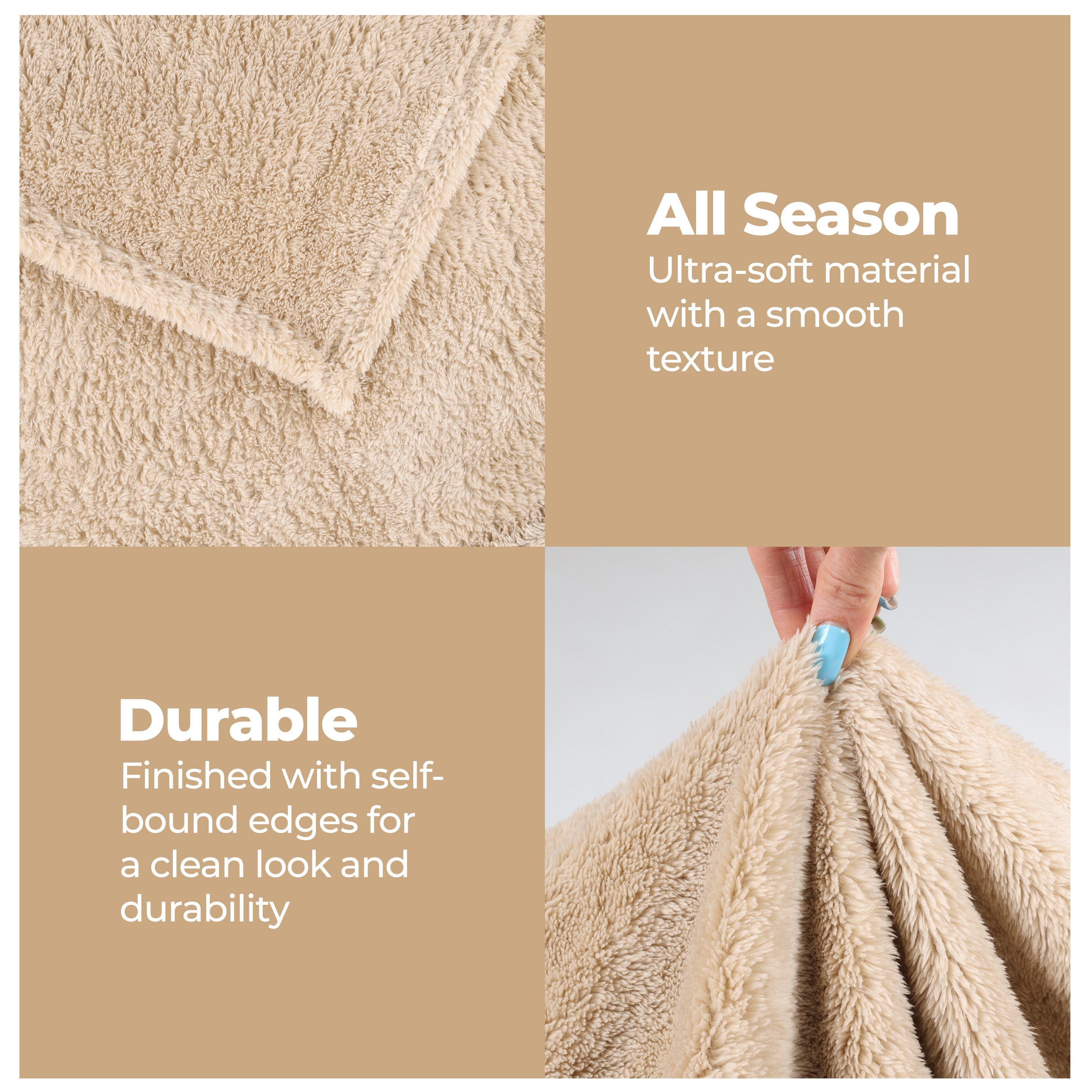 Classic Solid Fleece Plush Medium Weight Fluffy Soft Blanket - Cozy & Warm for Bed, Sofa, Travel & Gifts | Ultra-Soft Throw Blanket for All Seasons