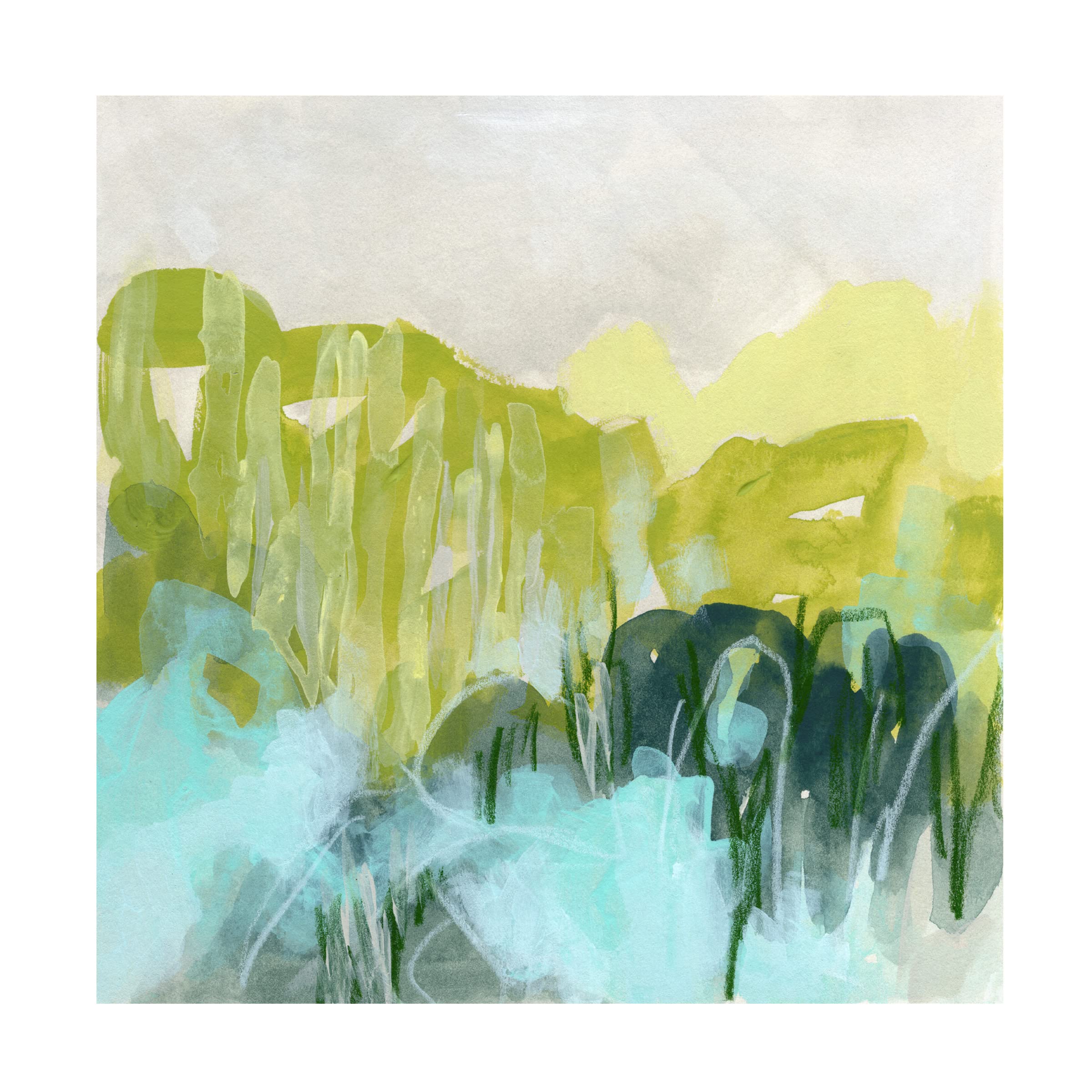 Trademark Fine Art 'Marsh Crest I' Canvas Wall Art by June Erica Vess - Coastal Landscape Painting for Living Room, Bedroom & Office Decor