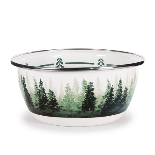 Forest Glen Enamelware Bowls - Set of 4 for Cereal, Salad, Soup & Desserts | Durable & Stylish Kitchenware for Home, Camping & Picnics