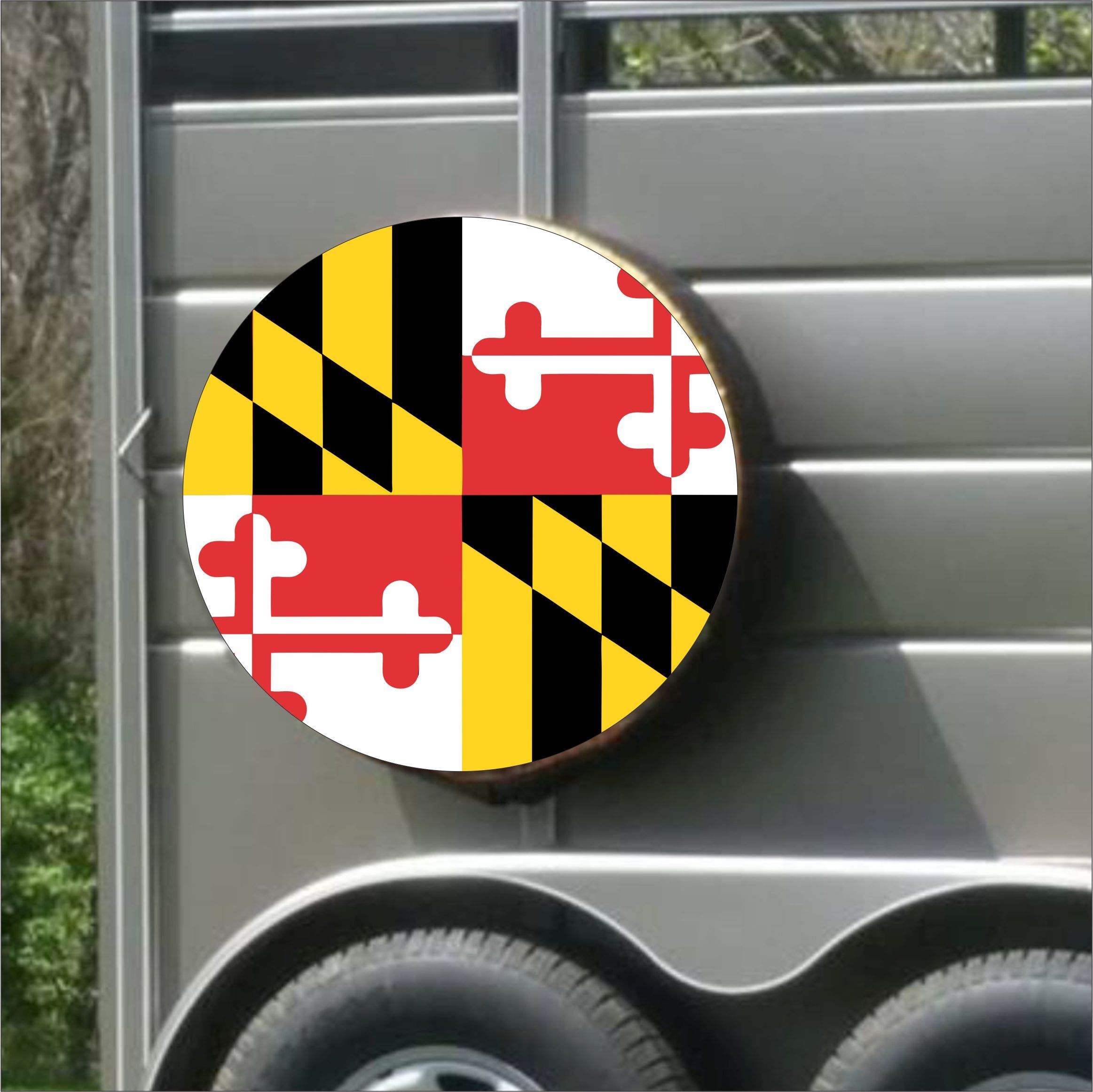 Maryland State Flag Crab Design Flip Flops & Custom Spare Tire Cover - Fits 245/75R17 & All Sizes (Backup Camera Compatible) - Perfect for Beach Outings & Road Trips