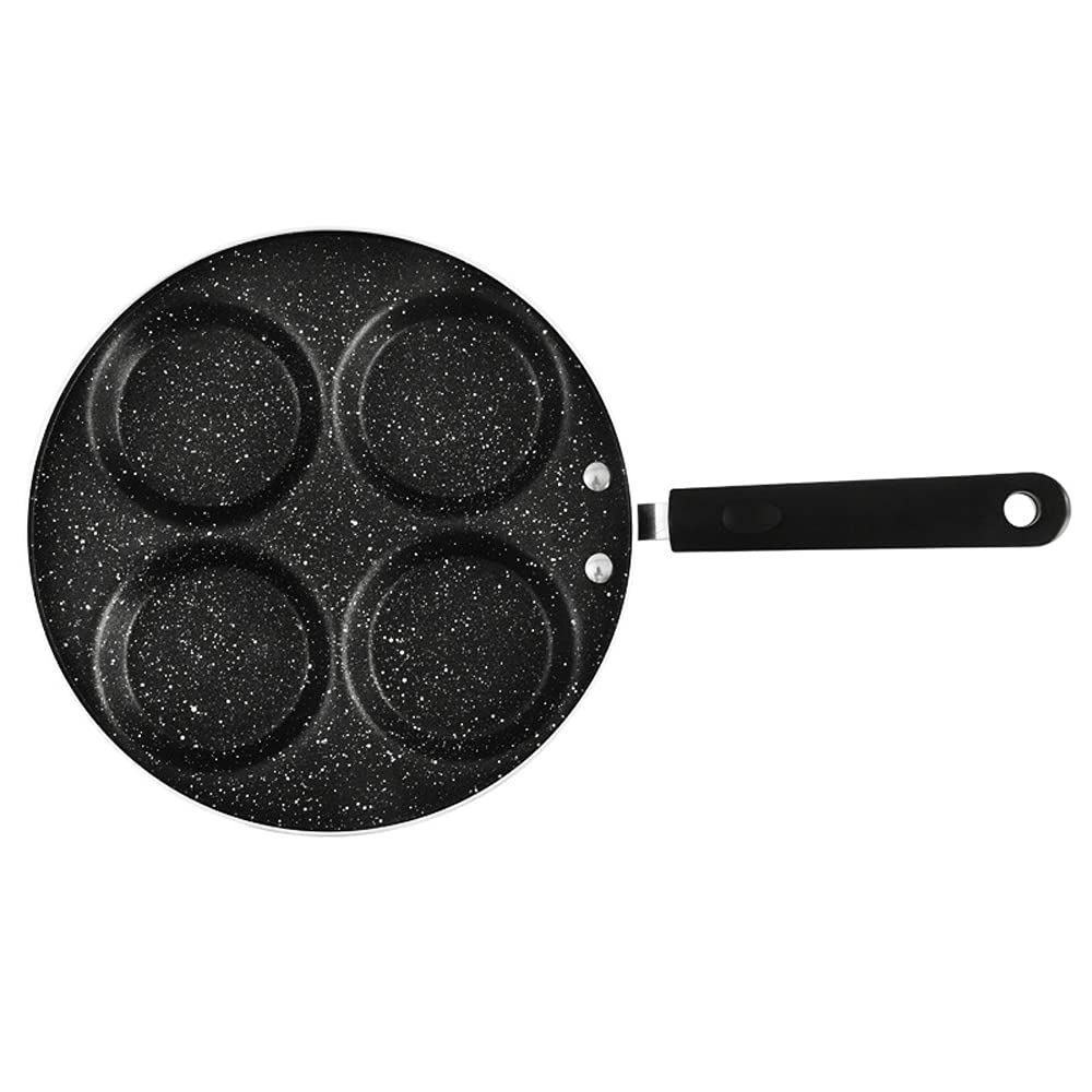 Non-Stick Aluminum 4-Cup Egg Frying Pan - Perfect for Pancakes, Omelettes & Breakfast Cooking | Ideal for Home Kitchens & Camping Trips