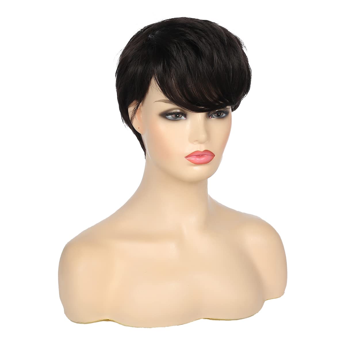 Baruisi Short Black Pixie Cut Wigs for Women - Heat Resistant Synthetic Hair Wig - Perfect for Daily Wear, Cosplay & Party Costume