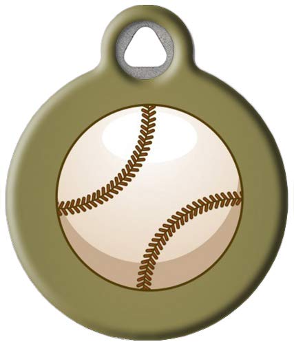 Personalized Silent Pet ID Tag for Dogs & Cats - Custom Baseball Dog Tag Art, .875