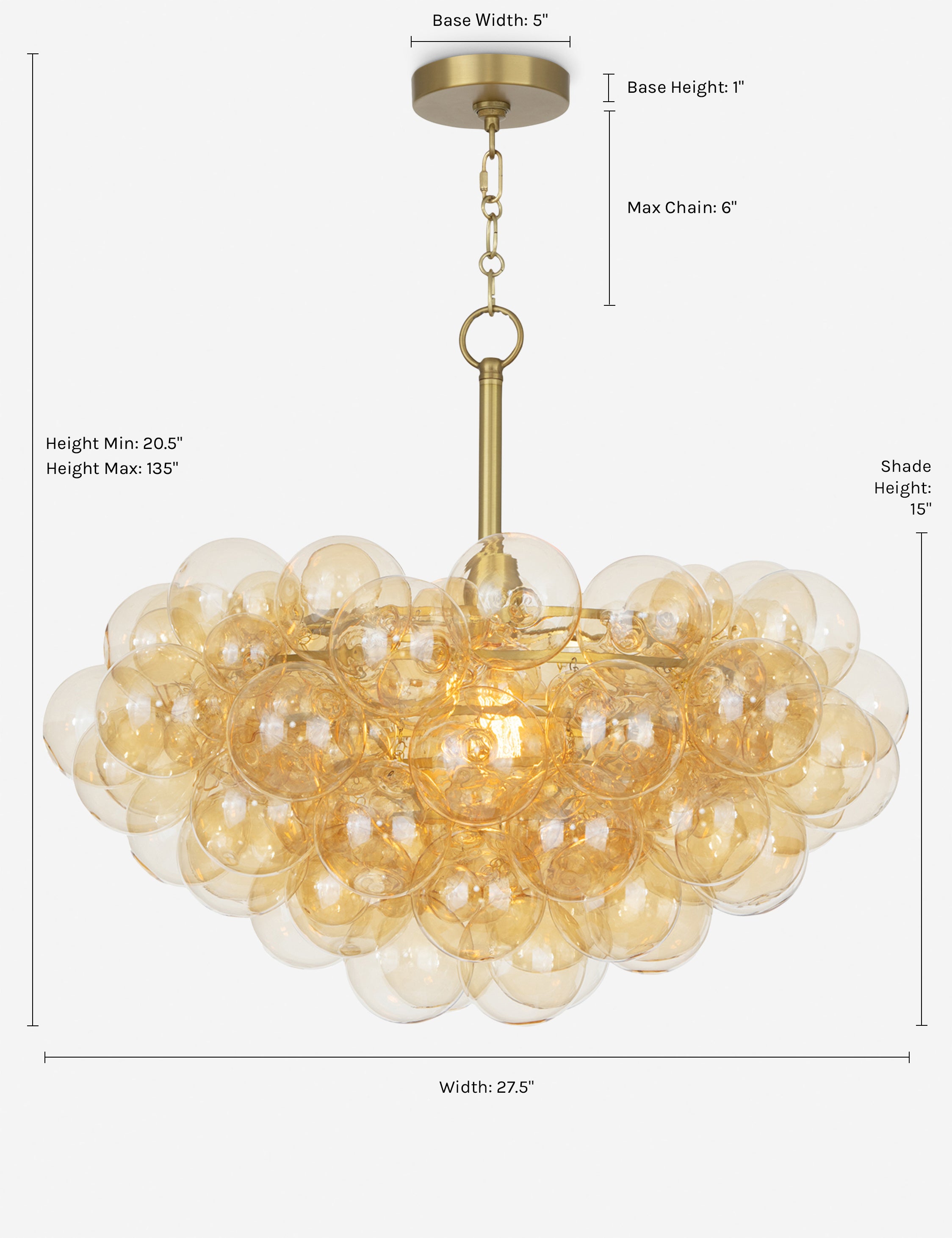 Regina Andrew Bubbles Chandelier - Modern Crystal Ceiling Light Fixture for Dining Room, Living Room & Bedroom Decor