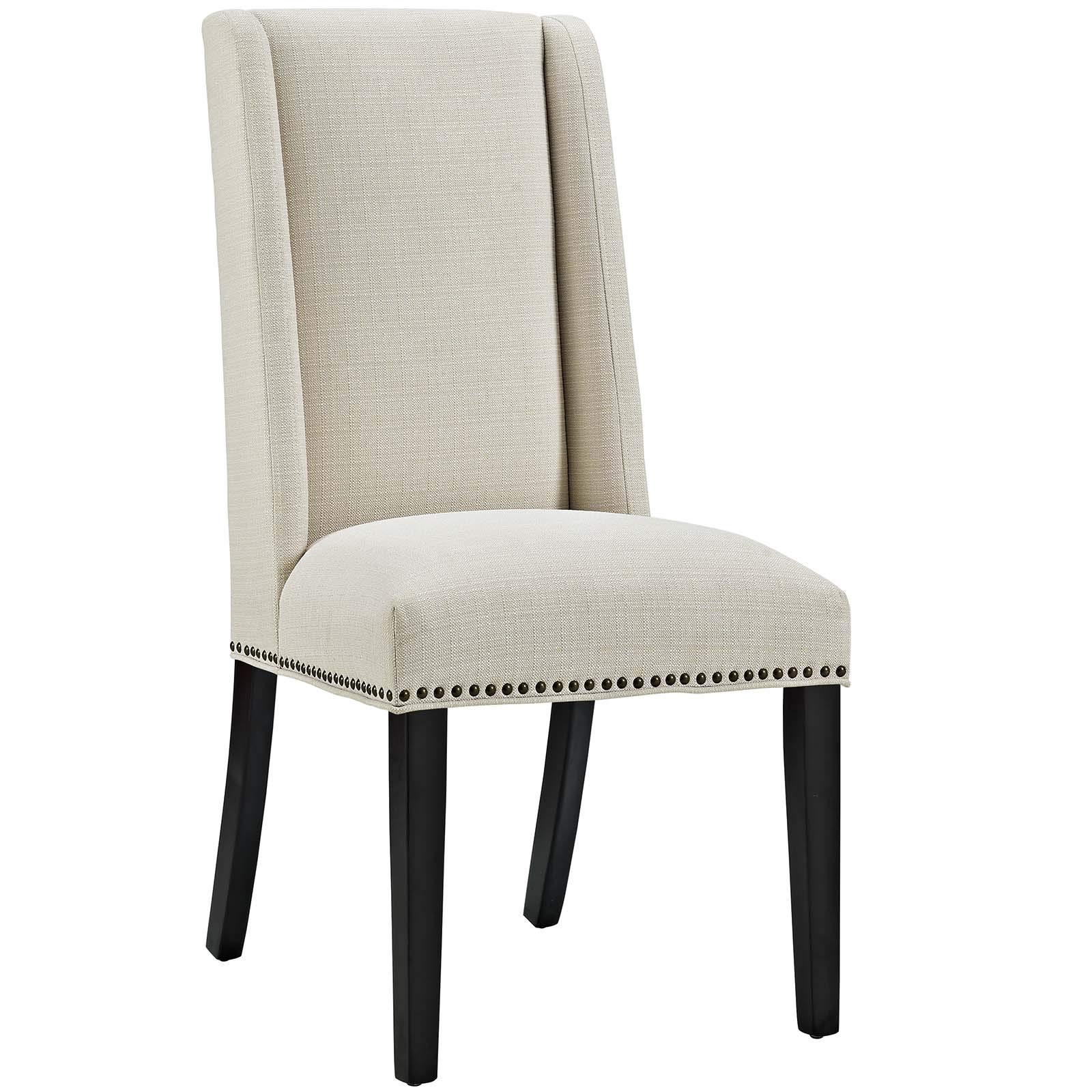 Modern Contemporary Urban Design Fabric Dining Chairs, Set of 2 Beige Kitchen Side Chairs for Dining Room, Living Room & Breakfast Nook