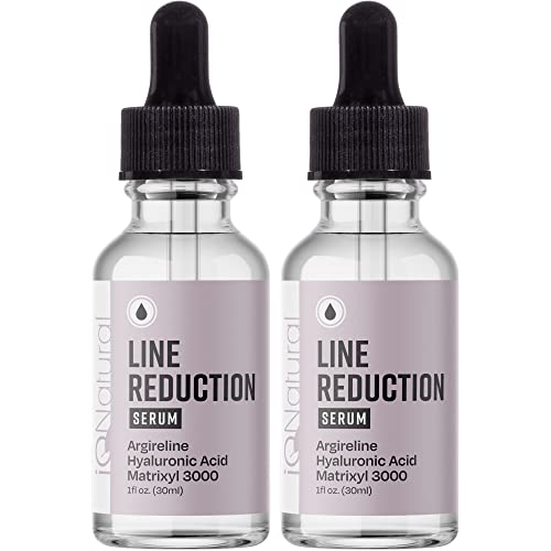 IQ Natural Hyaluronic Acid Anti-Aging Facial Serum with Matrixyl 3000 & Argireline - Deep Hydration & Wrinkle Reduction Treatment for Women - Perfect for Daily Skincare Routine & Nighttime Regimen