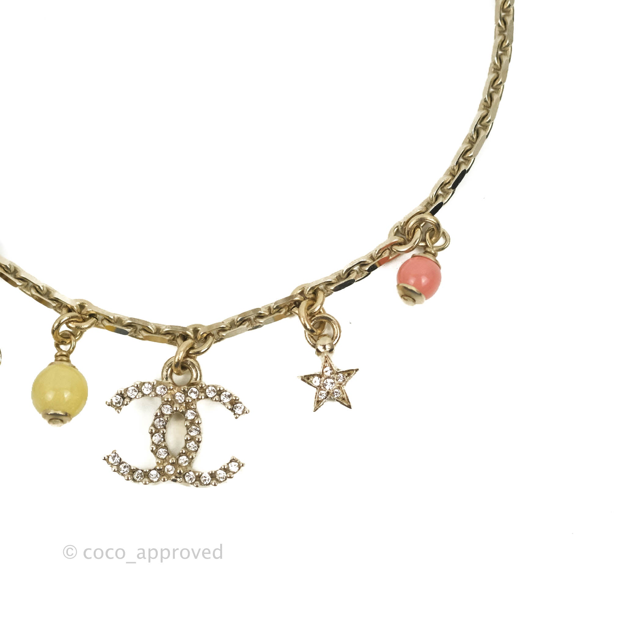 Chanel Gold Tone Chain Bracelet with Charms - Luxury Fashion Jewelry for Women, Perfect for Parties, Weddings & Special Occasions