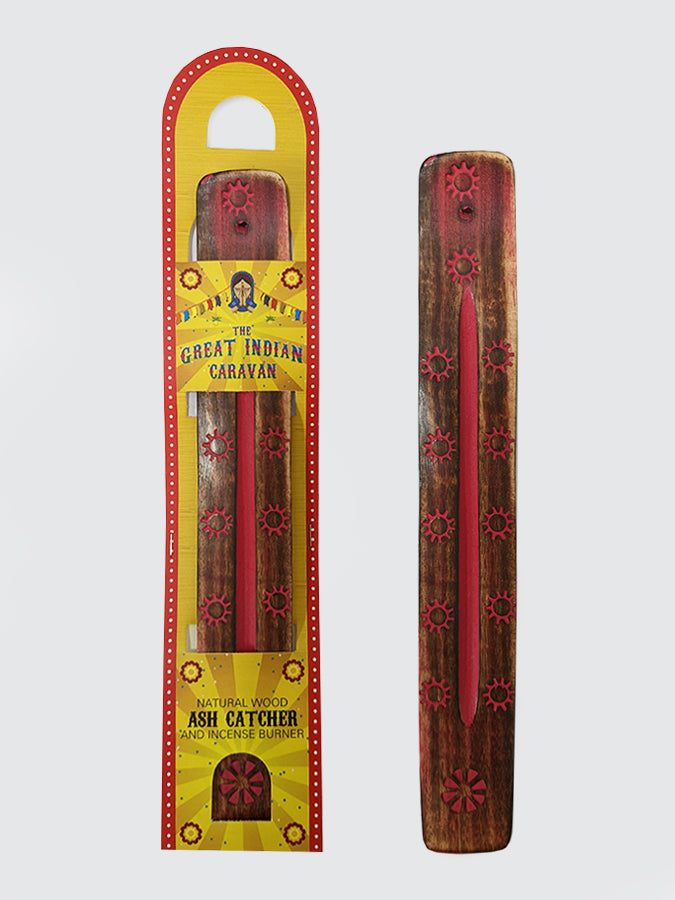 Namaste Wooden Incense Holder with Floral Design - Perfect for Yoga, Meditation & Home Decor