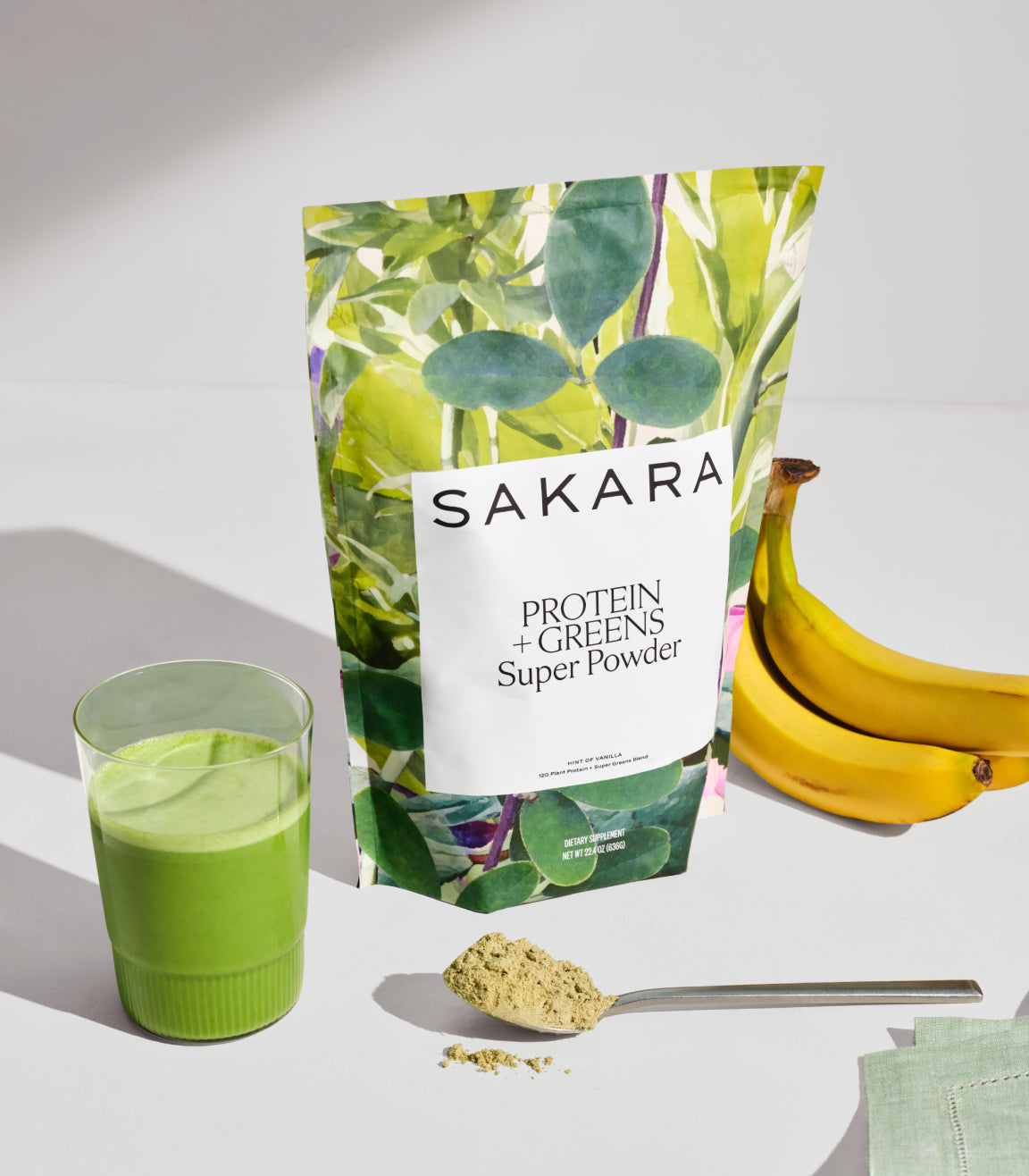 Sakara Life Protein & Greens Super Powder - Plant-Based Protein Supplement, 30 Servings, Vegan & Gluten-Free for Energy & Recovery - Perfect for Smoothies, Shakes & Post-Workout Nutrition