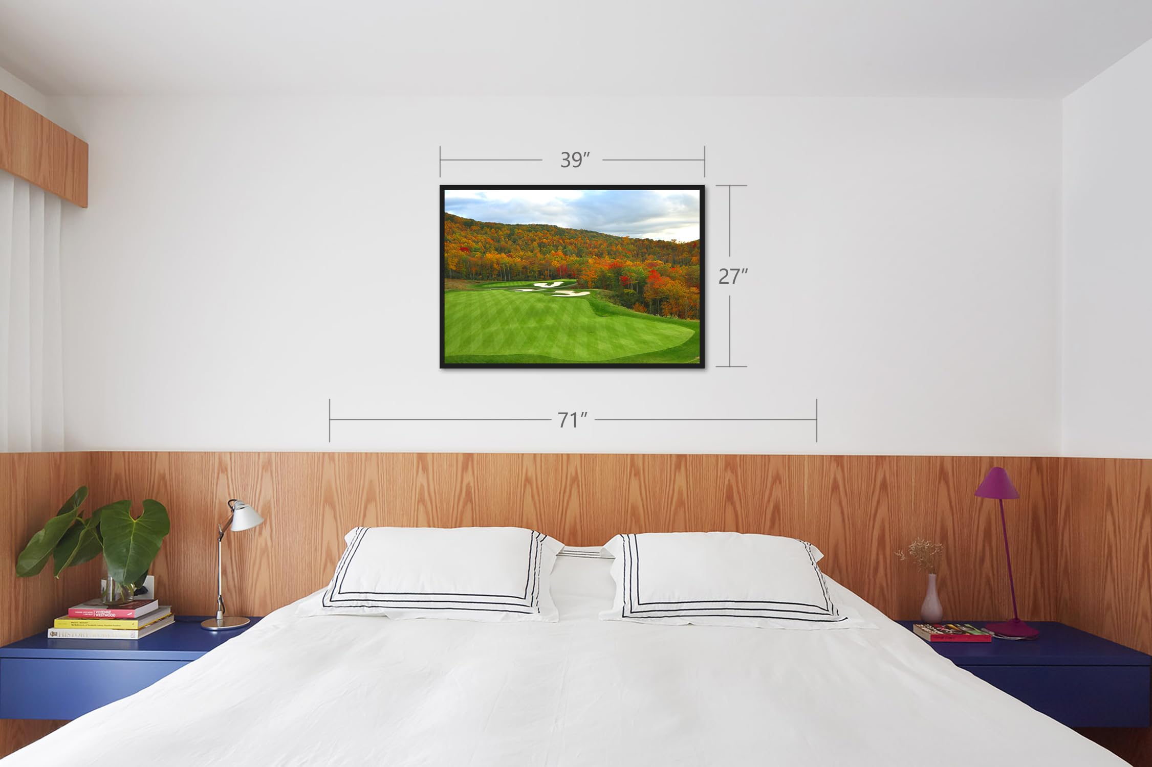 Sequoyah North Carolina Golf Course Framed Canvas Print - Premium Wall Art Decor, Gallery Wrap Inner Frame, 27x39 Inches - Perfect for Living Room, Office, or Golf Lover's Home Decor