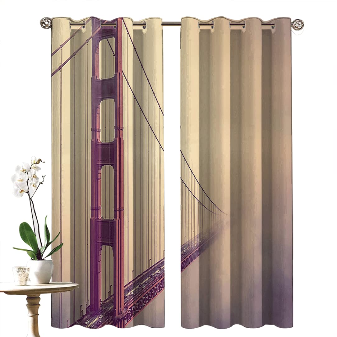 Printed Blackout Curtains for Bedroom & Living Room - Grommet Window Drapes 120